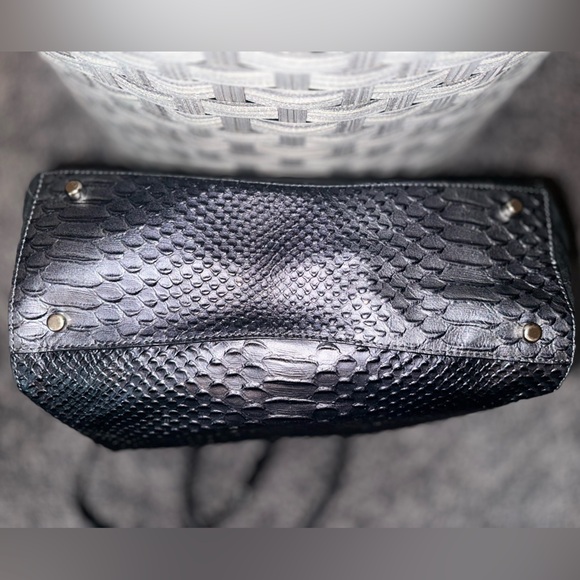 COACH BLAKE Carryall Exotic Python Embossed Black Purse/Shoulder Bag - Picture 11 of 11